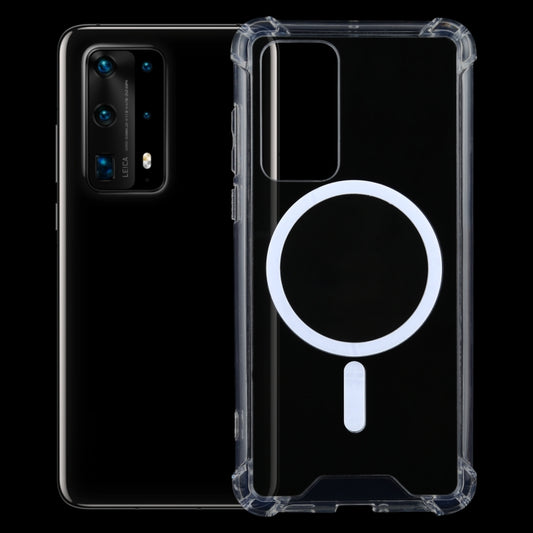 For Huawei P40 Pro Magsafe Case Clear Four-corner Airbag Shockproof PC + TPU Case with Magnetic(Transparent) - Huawei Cases by buy2fix | Online Shopping UK | buy2fix