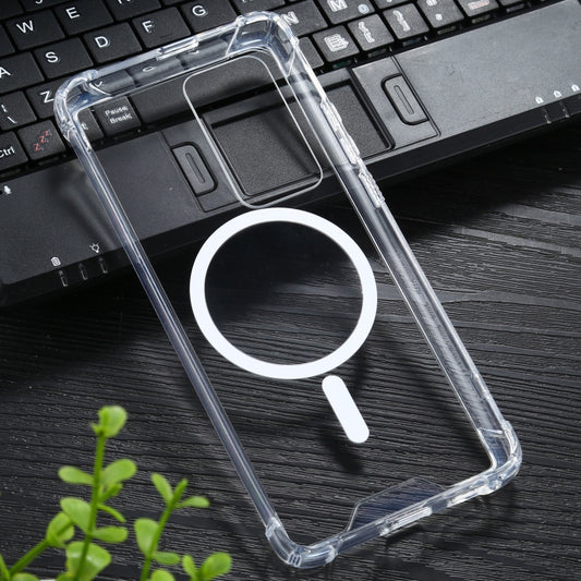 For Huawei P40 Pro Magsafe Case Clear Four-corner Airbag Shockproof PC + TPU Case with Magnetic(Transparent) - Huawei Cases by buy2fix | Online Shopping UK | buy2fix
