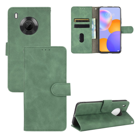 For Huawei Y9a Solid Color Skin Feel Magnetic Buckle Horizontal Flip Calf Texture PU Leather Case with Holder & Card Slots & Wallet(Green) - Huawei Cases by buy2fix | Online Shopping UK | buy2fix