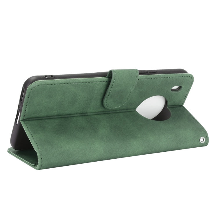 For Huawei Y9a Solid Color Skin Feel Magnetic Buckle Horizontal Flip Calf Texture PU Leather Case with Holder & Card Slots & Wallet(Green) - Huawei Cases by buy2fix | Online Shopping UK | buy2fix