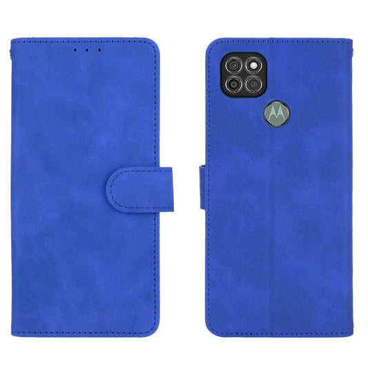 For Motorola Moto G9 Power Solid Color Skin Feel Magnetic Buckle Horizontal Flip Calf Texture PU Leather Case with Holder & Card Slots & Wallet(Blue) - Motorola Cases by buy2fix | Online Shopping UK | buy2fix