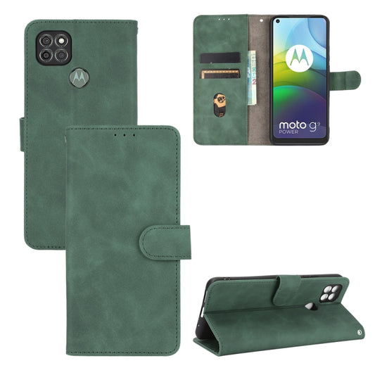 For Motorola Moto G9 Power Solid Color Skin Feel Magnetic Buckle Horizontal Flip Calf Texture PU Leather Case with Holder & Card Slots & Wallet(Green) by buy2fix