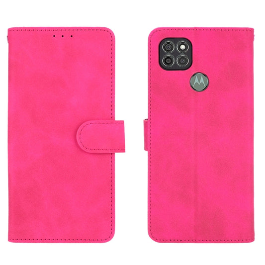 For Motorola Moto G9 Power Solid Color Skin Feel Magnetic Buckle Horizontal Flip Calf Texture PU Leather Case with Holder & Card Slots & Wallet(Rose Red) - Motorola Cases by buy2fix | Online Shopping UK | buy2fix