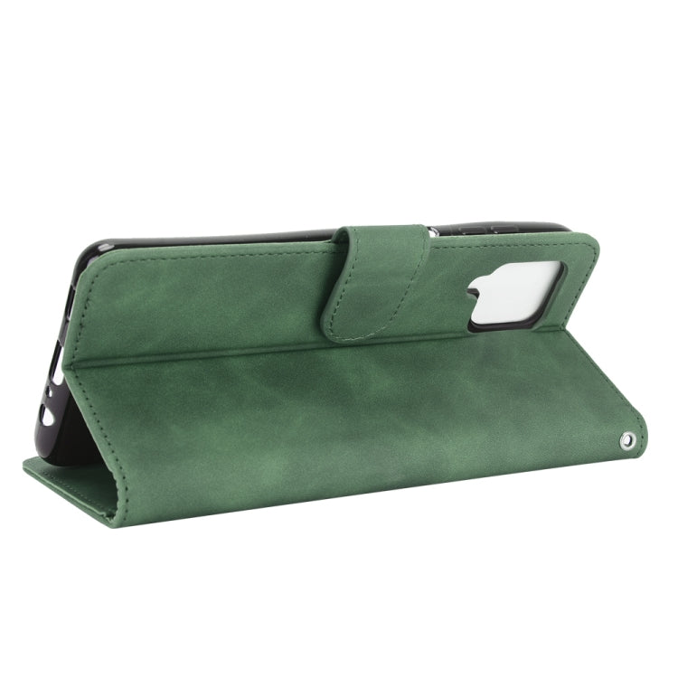 For Samsung Galaxy A12 / M12 / F12 Solid Color Skin Feel Magnetic Buckle Horizontal Flip Calf Texture PU Leather Case with Holder & Card Slots & Wallet(Green) by buy2fix