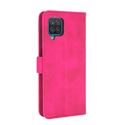 For Samsung Galaxy A12 / M12 / F12 Solid Color Skin Feel Magnetic Buckle Horizontal Flip Calf Texture PU Leather Case with Holder & Card Slots & Wallet(Rose Red) by buy2fix