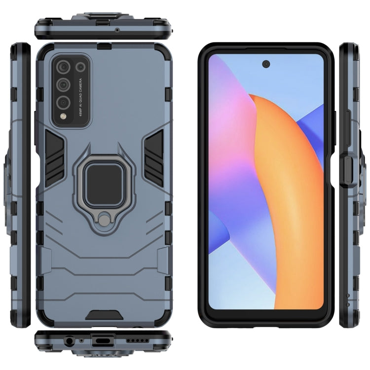 For Huawei Honor 10X Lite PC + TPU Shockproof Protective Case with Magnetic Ring Holder(Blue) - Honor Cases by buy2fix | Online Shopping UK | buy2fix