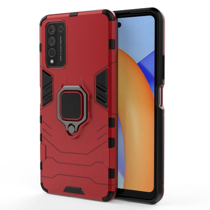 For Huawei Honor 10X Lite PC + TPU Shockproof Protective Case with Magnetic Ring Holder(Red) - Honor Cases by buy2fix | Online Shopping UK | buy2fix