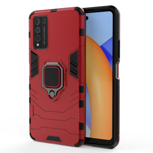 For Huawei Honor 10X Lite PC + TPU Shockproof Protective Case with Magnetic Ring Holder(Red) - Honor Cases by buy2fix | Online Shopping UK | buy2fix