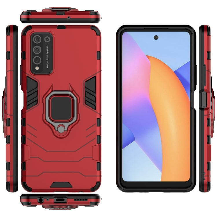 For Huawei Honor 10X Lite PC + TPU Shockproof Protective Case with Magnetic Ring Holder(Red) - Honor Cases by buy2fix | Online Shopping UK | buy2fix