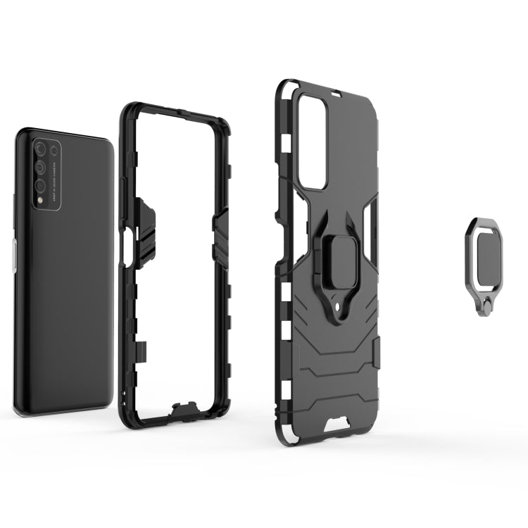 For Huawei Honor 10X Lite PC + TPU Shockproof Protective Case with Magnetic Ring Holder(Red) - Honor Cases by buy2fix | Online Shopping UK | buy2fix