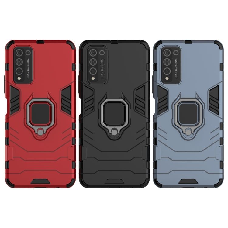 For Huawei Honor 10X Lite PC + TPU Shockproof Protective Case with Magnetic Ring Holder(Red) - Honor Cases by buy2fix | Online Shopping UK | buy2fix
