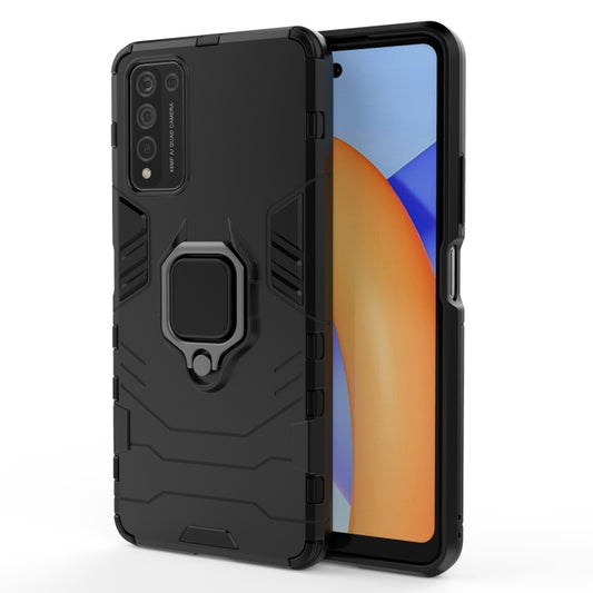 For Huawei Honor 10X Lite PC + TPU Shockproof Protective Case with Magnetic Ring Holder(Black) - Honor Cases by buy2fix | Online Shopping UK | buy2fix