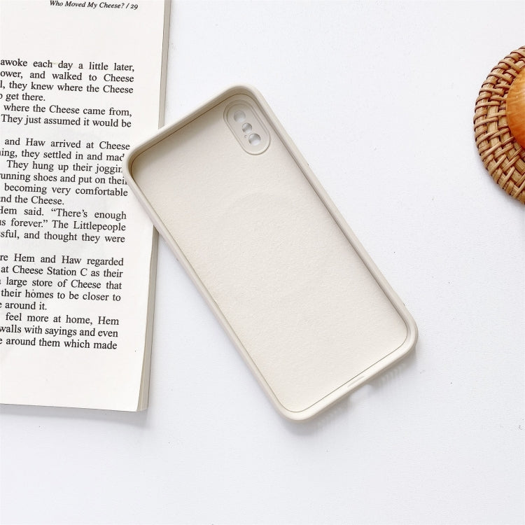 For iPhone X / XS Liquid Silicone Full Coverage Shockproof Magsafe Case(Beige) - More iPhone Cases by buy2fix | Online Shopping UK | buy2fix