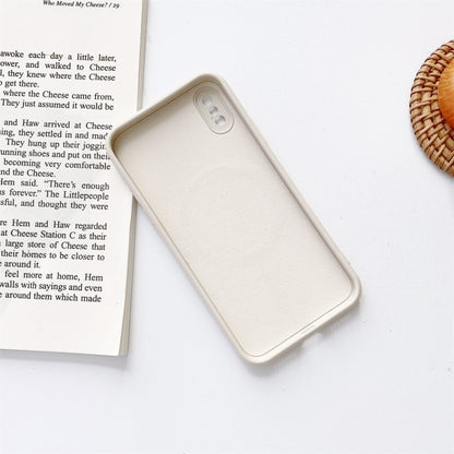 For iPhone X / XS Liquid Silicone Full Coverage Shockproof Magsafe Case(Beige) - More iPhone Cases by buy2fix | Online Shopping UK | buy2fix