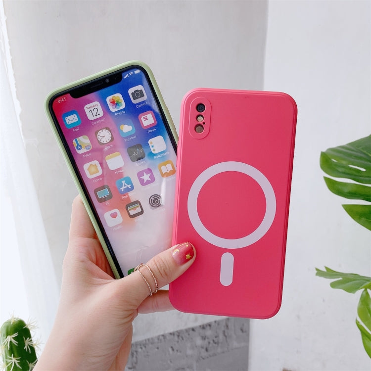 For iPhone X / XS Liquid Silicone Full Coverage Shockproof Magsafe Case(Deep Green) - More iPhone Cases by buy2fix | Online Shopping UK | buy2fix