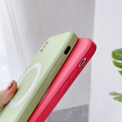 For iPhone X / XS Liquid Silicone Full Coverage Shockproof Magsafe Case(Deep Green) - More iPhone Cases by buy2fix | Online Shopping UK | buy2fix