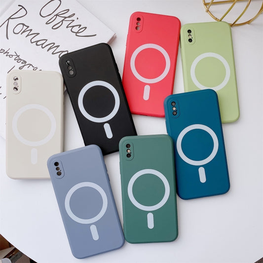 For iPhone XR Liquid Silicone Full Coverage Shockproof Magsafe Case(Light Green) - More iPhone Cases by buy2fix | Online Shopping UK | buy2fix