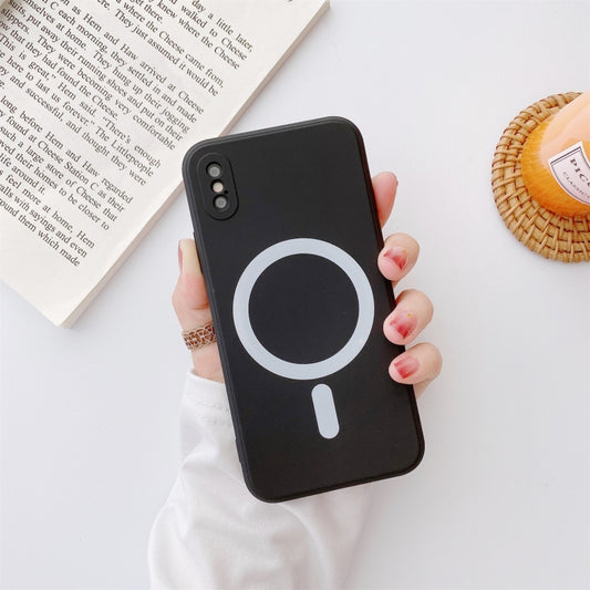 For iPhone XS Max Liquid Silicone Full Coverage Shockproof Magsafe Case(Black) - More iPhone Cases by buy2fix | Online Shopping UK | buy2fix
