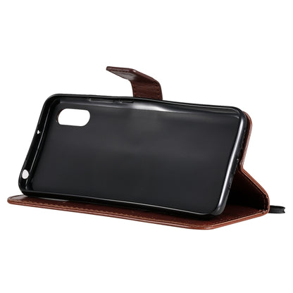 For Xiaomi Redmi 9A Tree & Cat Pattern Pressed Printing Horizontal Flip PU Leather Case with Holder & Card Slots & Wallet & Lanyard(Coffee) - Xiaomi Cases by buy2fix | Online Shopping UK | buy2fix