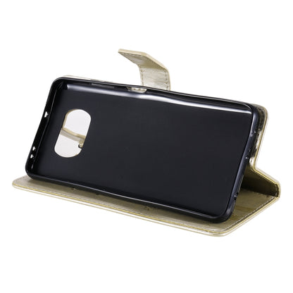 For Xiaomi Poco X3 NFC Tree & Cat Pattern Pressed Printing Horizontal Flip PU Leather Case with Holder & Card Slots & Wallet & Lanyard(Gold) - Xiaomi Cases by buy2fix | Online Shopping UK | buy2fix
