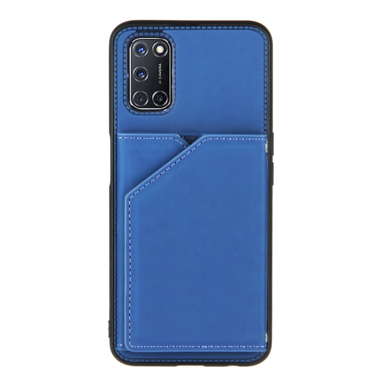 For OPPO A52 & A72 & A92 Skin Feel PU + TPU + PC Back Cover Shockproof Case with Card Slots & Holder & Photo Frame(Royal Blue) - OPPO Cases by buy2fix | Online Shopping UK | buy2fix