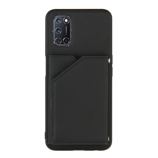For OPPO A52 & A72 & A92 Skin Feel PU + TPU + PC Back Cover Shockproof Case with Card Slots & Holder & Photo Frame(Black) - OPPO Cases by buy2fix | Online Shopping UK | buy2fix