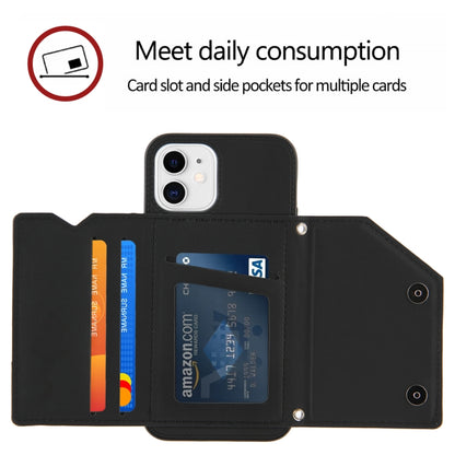 For iPhone 11 Skin Feel PU + TPU + PC Back Cover Shockproof Case with Card Slots & Holder & Photo Frame (Black) - iPhone 11 Cases by buy2fix | Online Shopping UK | buy2fix