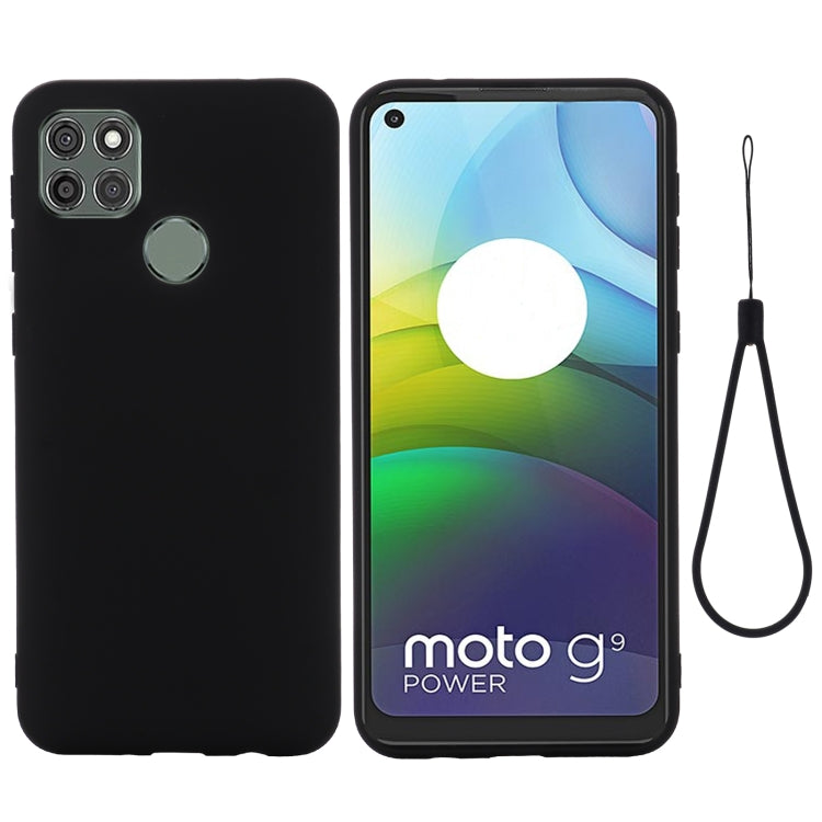 For Motorola Moto G9 Power Pure Color Liquid Silicone Shockproof Full Coverage Case(Black) by buy2fix