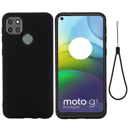 For Motorola Moto G9 Power Pure Color Liquid Silicone Shockproof Full Coverage Case(Black) by buy2fix