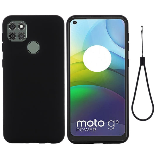 For Motorola Moto G9 Power Pure Color Liquid Silicone Shockproof Full Coverage Case(Black) - Motorola Cases by buy2fix | Online Shopping UK | buy2fix