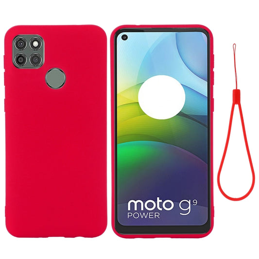 For Motorola Moto G9 Power Pure Color Liquid Silicone Shockproof Full Coverage Case(Red) - Motorola Cases by buy2fix | Online Shopping UK | buy2fix
