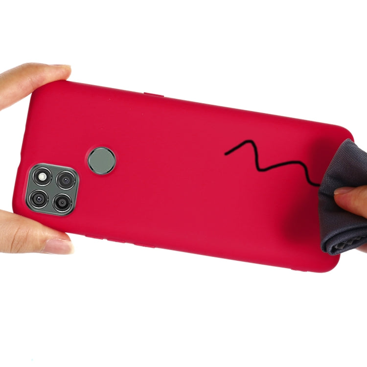 For Motorola Moto G9 Power Pure Color Liquid Silicone Shockproof Full Coverage Case(Red) - Motorola Cases by buy2fix | Online Shopping UK | buy2fix