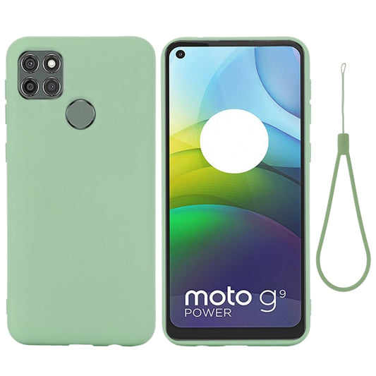 For Motorola Moto G9 Power Pure Color Liquid Silicone Shockproof Full Coverage Case(Green) - Motorola Cases by buy2fix | Online Shopping UK | buy2fix
