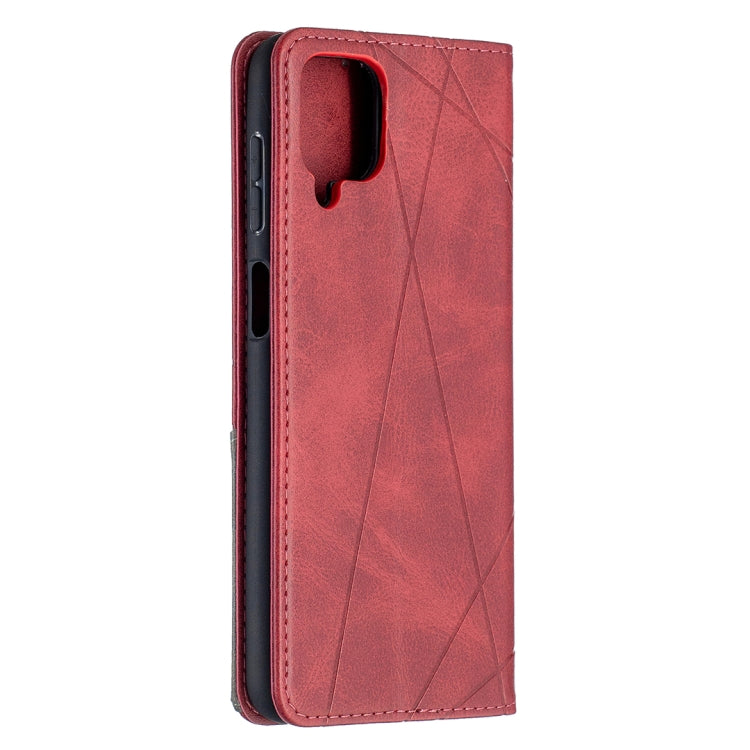 For Samsung Galaxy A12 Prismatic Invisible Magnetic Horizontal Flip Leather Case with Holder & Card Slots & Photo Frame(Red) by buy2fix