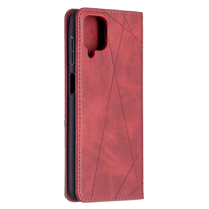 For Samsung Galaxy A12 Prismatic Invisible Magnetic Horizontal Flip Leather Case with Holder & Card Slots & Photo Frame(Red) by buy2fix