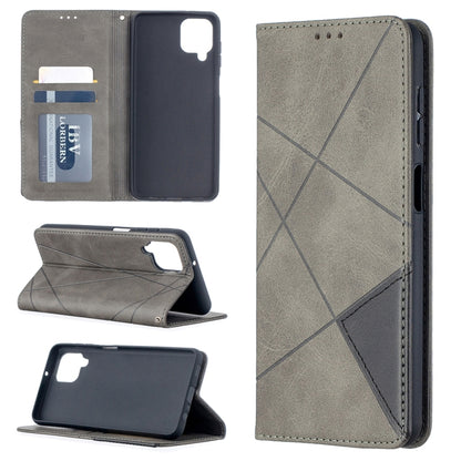 For Samsung Galaxy A12 Prismatic Invisible Magnetic Horizontal Flip Leather Case with Holder & Card Slots & Photo Frame(Grey) by buy2fix