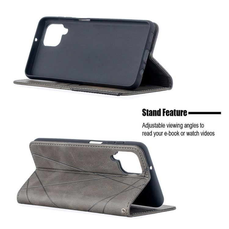 For Samsung Galaxy A12 Prismatic Invisible Magnetic Horizontal Flip Leather Case with Holder & Card Slots & Photo Frame(Grey) by buy2fix