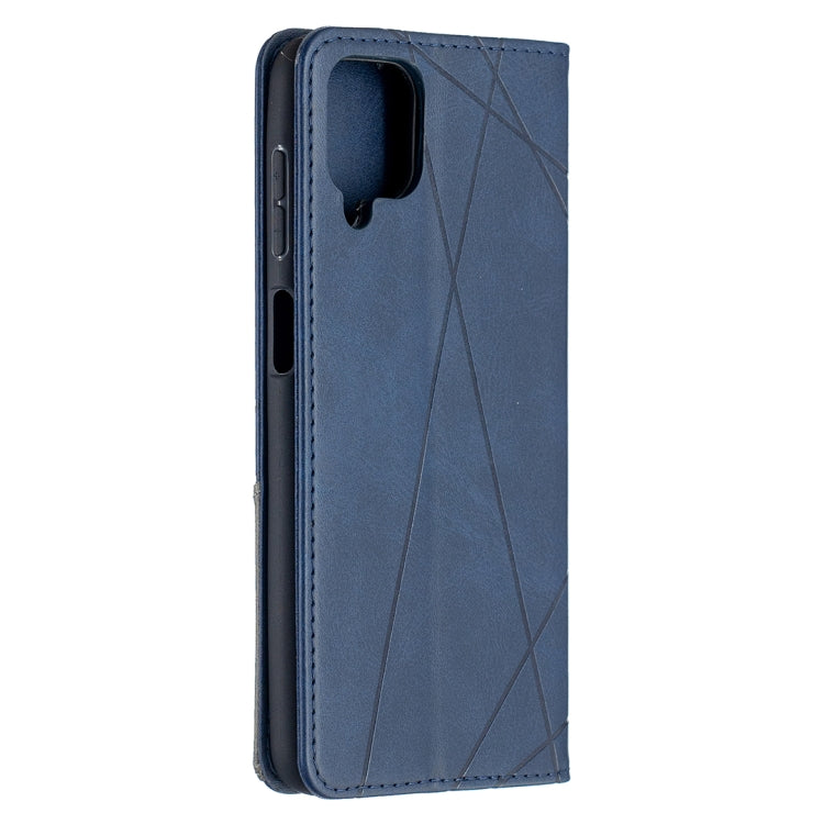 For Samsung Galaxy A12 Prismatic Invisible Magnetic Horizontal Flip Leather Case with Holder & Card Slots & Photo Frame(Blue) by buy2fix