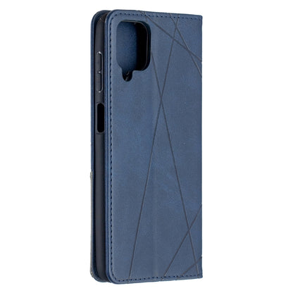 For Samsung Galaxy A12 Prismatic Invisible Magnetic Horizontal Flip Leather Case with Holder & Card Slots & Photo Frame(Blue) by buy2fix