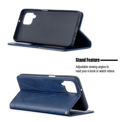 For Samsung Galaxy A12 Prismatic Invisible Magnetic Horizontal Flip Leather Case with Holder & Card Slots & Photo Frame(Blue) by buy2fix