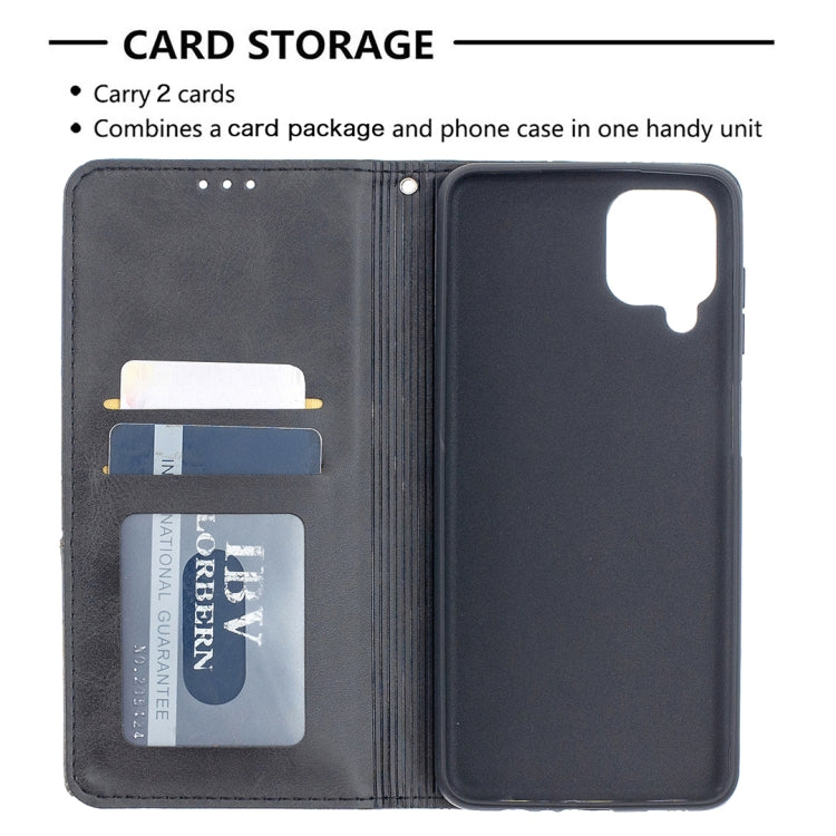 For Samsung Galaxy A12 Prismatic Invisible Magnetic Horizontal Flip Leather Case with Holder & Card Slots & Photo Frame(Black) by buy2fix