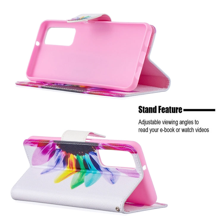 For Huawei P smart 2021 / Y7a Colored Drawing Pattern Horizontal Flip Leather Case with Holder & Card Slots & Wallet(Sun Flower) - Huawei Cases by buy2fix | Online Shopping UK | buy2fix