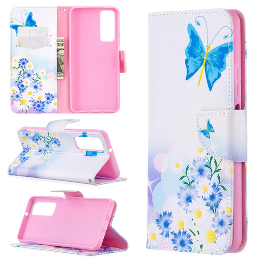 For Huawei P smart 2021 / Y7a Colored Drawing Pattern Horizontal Flip Leather Case with Holder & Card Slots & Wallet(Pansy) - Huawei Cases by buy2fix | Online Shopping UK | buy2fix