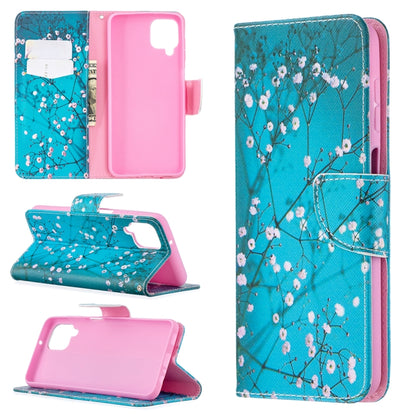 For Samsung Galaxy A12 Colored Drawing Pattern Horizontal Flip Leather Case with Holder & Card Slots & Wallet(Plum Blossom) by buy2fix