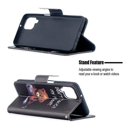 For Samsung Galaxy A12 Colored Drawing Pattern Horizontal Flip Leather Case with Holder & Card Slots & Wallet(Bear) by buy2fix