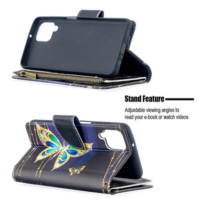 For Samsung Galaxy A12 Colored Drawing Pattern Zipper Horizontal Flip Leather Case with Holder & Card Slots & Wallet(Butterfly) by buy2fix