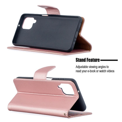 For Samsung Galaxy A12 Litchi Texture Pure Color Horizontal Flip PU Leather Case with Holder & Card Slots & Wallet & Lanyard(Rose Gold) by buy2fix
