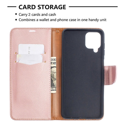 For Samsung Galaxy A12 Litchi Texture Pure Color Horizontal Flip PU Leather Case with Holder & Card Slots & Wallet & Lanyard(Rose Gold) by buy2fix