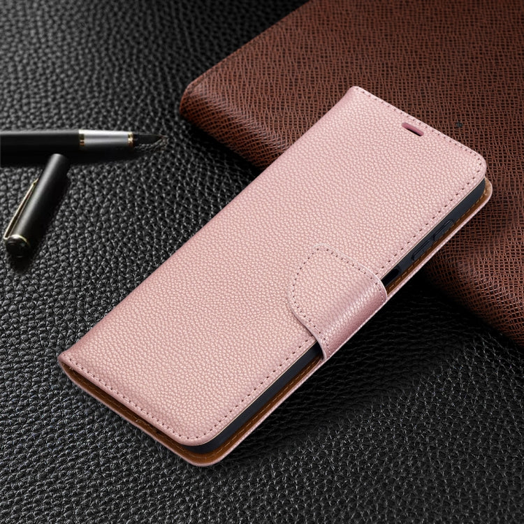For Samsung Galaxy A12 Litchi Texture Pure Color Horizontal Flip PU Leather Case with Holder & Card Slots & Wallet & Lanyard(Rose Gold) by buy2fix