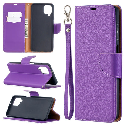 For Samsung Galaxy A12 Litchi Texture Pure Color Horizontal Flip PU Leather Case with Holder & Card Slots & Wallet & Lanyard(Purple) by buy2fix